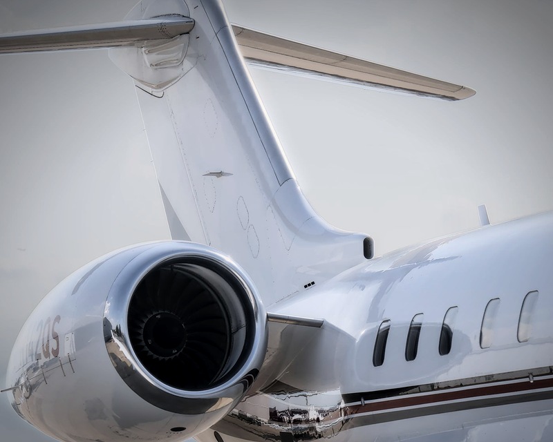 Jet engine and fuselage ceramic coating close-up