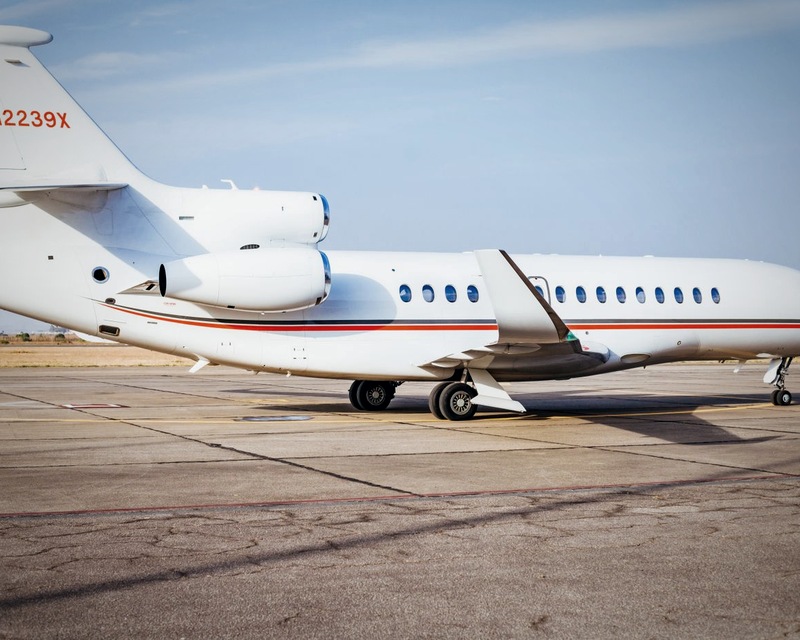 Dassault Falcon 7X large jet on tarmac