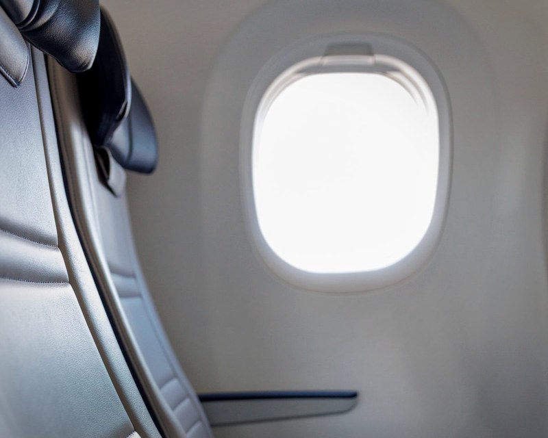 Luxury leather seat and acrylic window detail